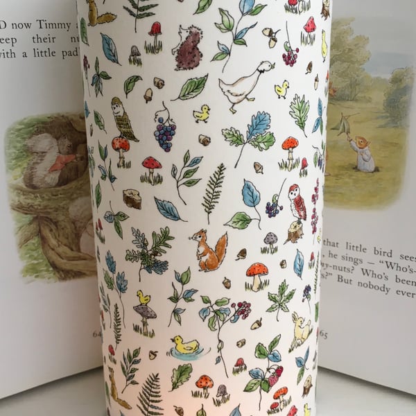 Liberty Fairytale woodland -Handmade Children Tall Night Light