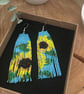 Beaded fringe earrings, Sunflower design, boho dangle fringe earrings, gift her - Image 2