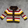 Stripy knitted childrens cardigan