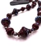 lampwork glass dark red and silver necklace - Image 2