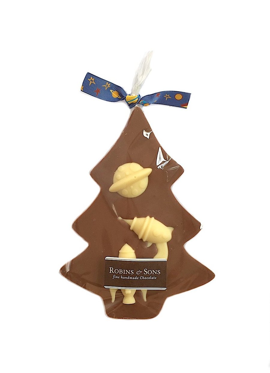 SPACE EXPLORER Novelty Chocolate Christmas Tree - with planets, rockets, aliens