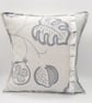 Pastel green 16" envelope backed cushion with frill detail.   - Image 9