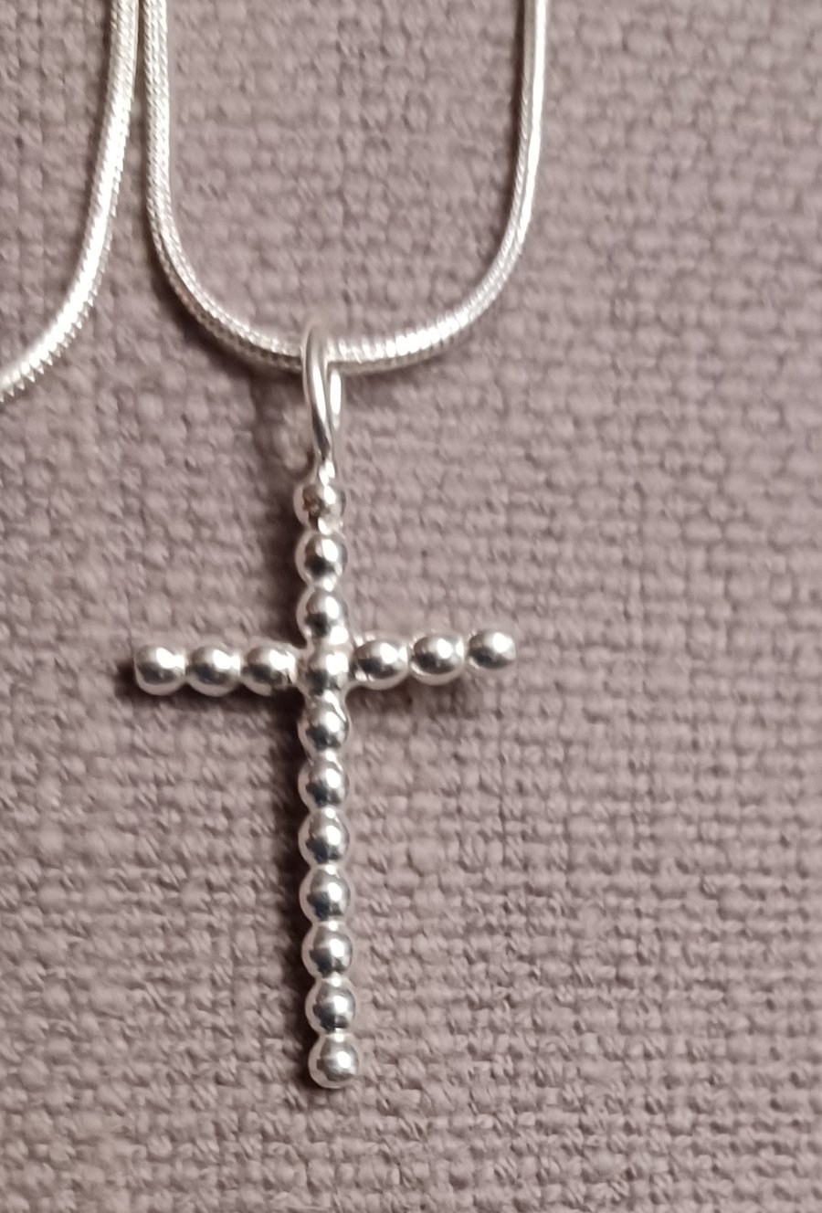 Silver Beadedwire Cross pendant