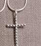 Silver Beadedwire Cross pendant