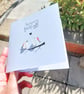 Sea Glass Lovebirds Christmas Card - Handmade Season's Tweetings Card  - Image 4