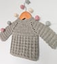 Merino Wool Baby Cardigan Greige Grey - Image 2