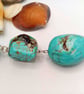 Bracelet with Turquoise Nugget Beads and Chain, Summer Bracelet, Gift for Her - Image 3