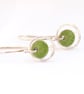 Green enamel dangle earrings, silver earrings - Image 8