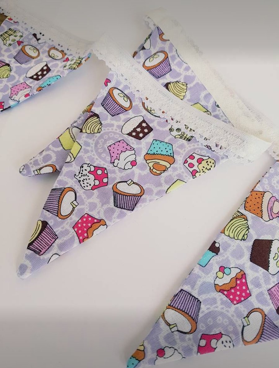 Lilac Cupcake Bunting. 