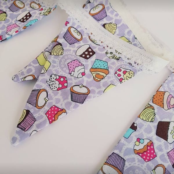 Lilac Cupcake Bunting. 