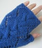Fingerless gloves wrist warmers blue - Image 2