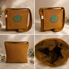 Harris Tweed crossbody bag with embroidered thistle 