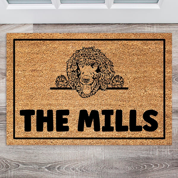 Irish Water Spaniel Door Mat - Personalised Irish Water Spaniel Welcome Mat 