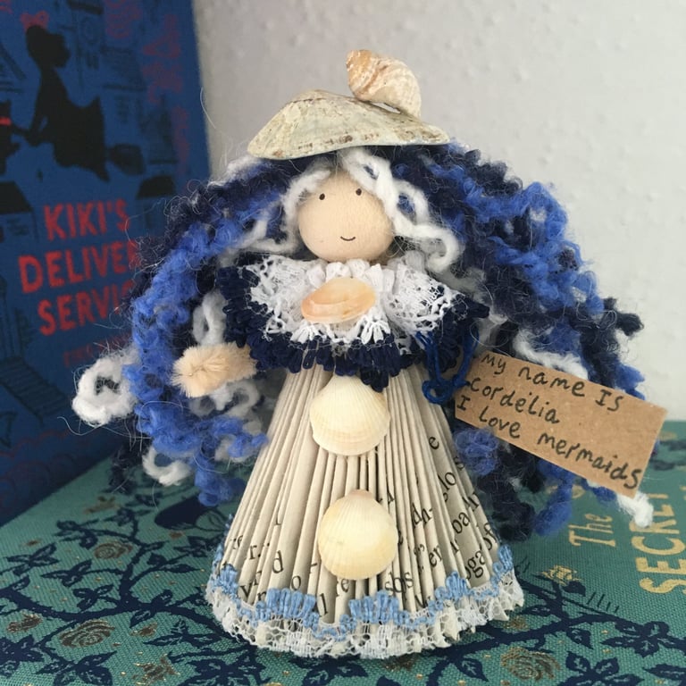 Fairy Doll Decoration, Folded Book Art, Sea Shells, Sea Themed Decoration