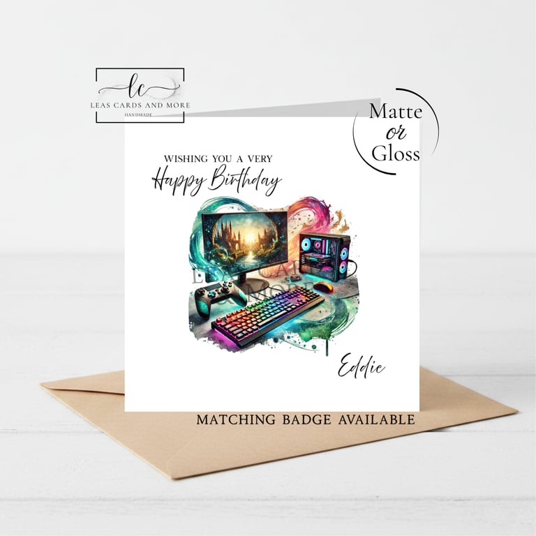 Gaming PC Gamer Happy Birthday Card