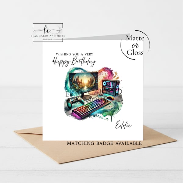 Gaming PC Gamer Happy Birthday Card