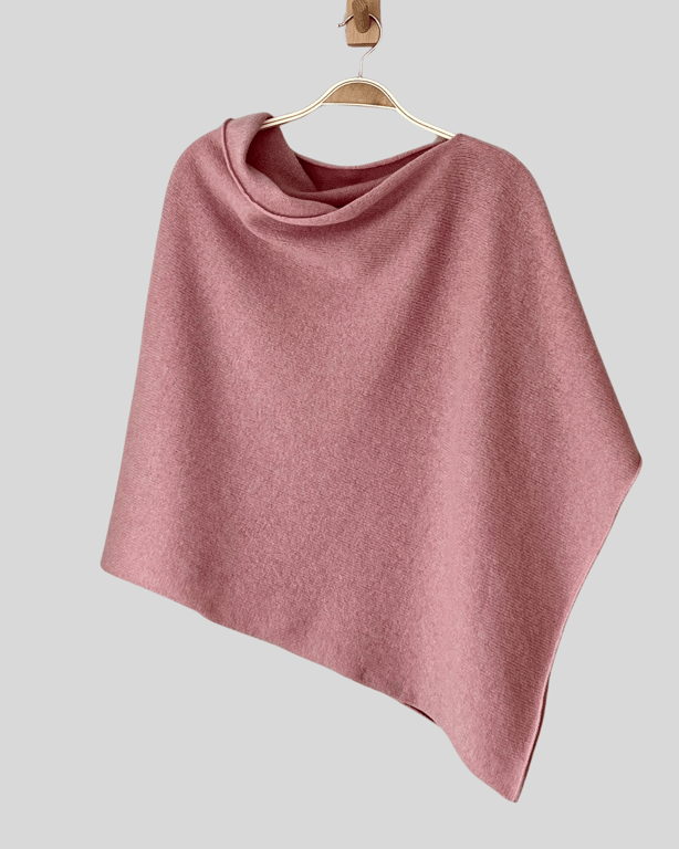 Poncho merino lambswool calamine pink
