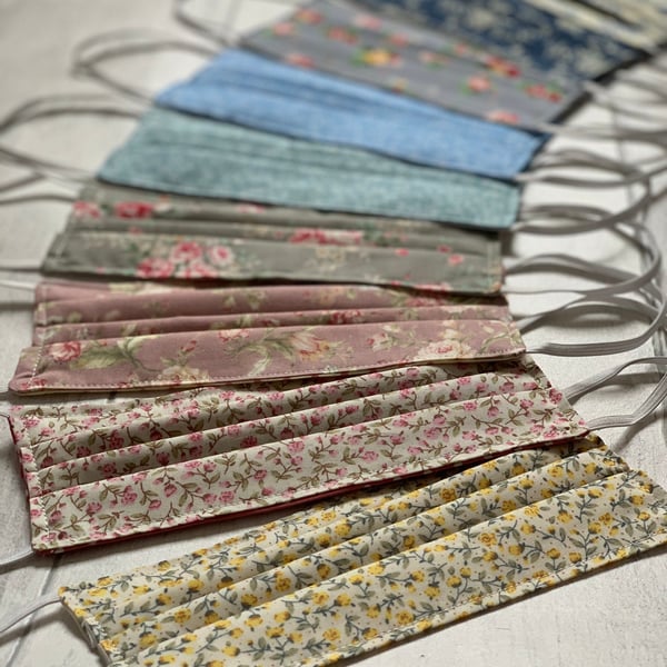Pretty Fabric Face Masks - Washable and Reusable ONE SIZE