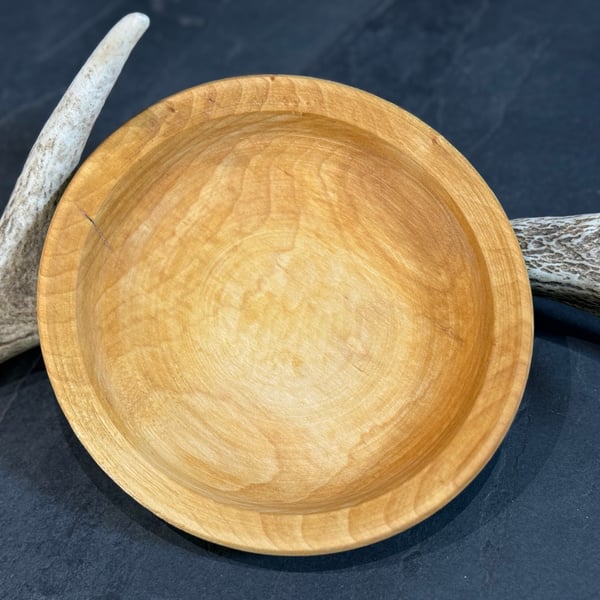 Maple Wood Eating Bowl with Milk Paint