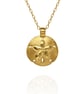 Gold vermeil Sand Dollar charm pendant and chain.