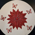 Large red flower canvas. 