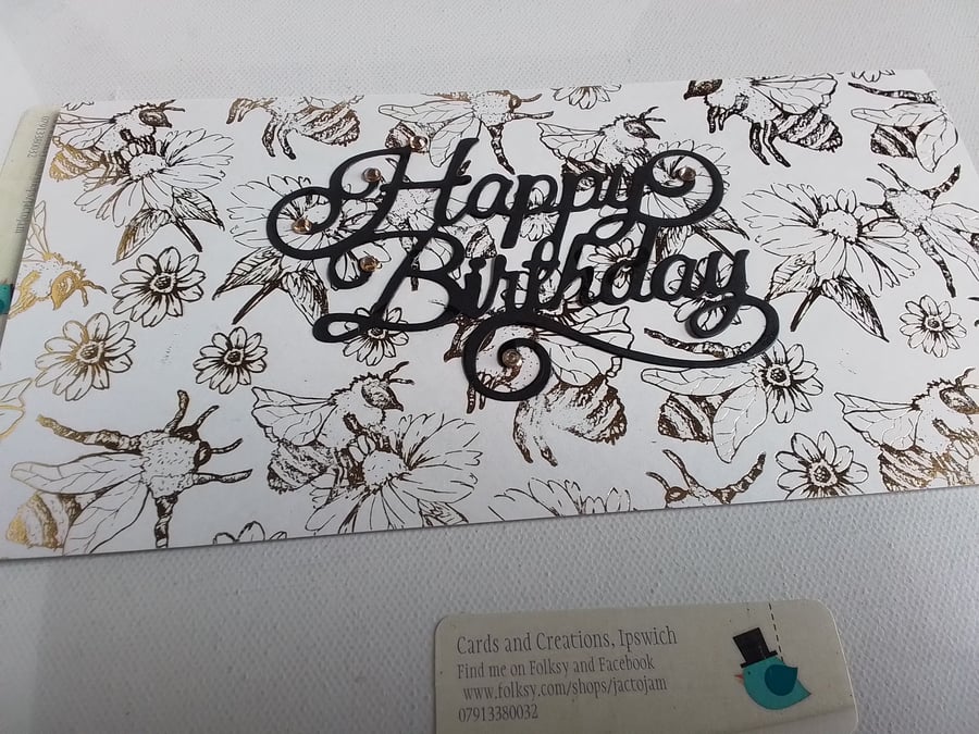 Bee Birthday card. Birthday card. Card for Birthday. Ref 901