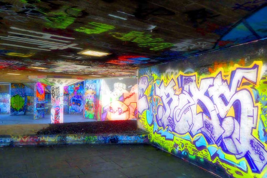 Southbank Skate Park Graffiti Street Art London 18"x12" Print