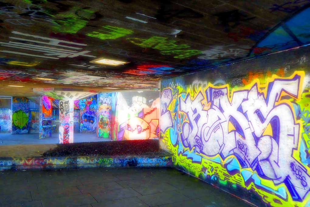 Southbank Skate Park Graffiti Street Art London 18"x12" Print