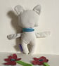  Polar Bear With Scarf, Handmade Plushie Polar Bear with Knitted Scarf, Nursery  - Image 2