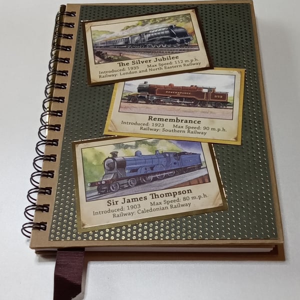 Decorated Notebook, Steam Trains