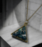 Chrysocolla Brass plated Triangle Worry Stone Necklace - Free Postage - Image 6