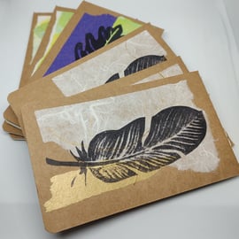 Hand Printed and Collaged Small Sketch Book