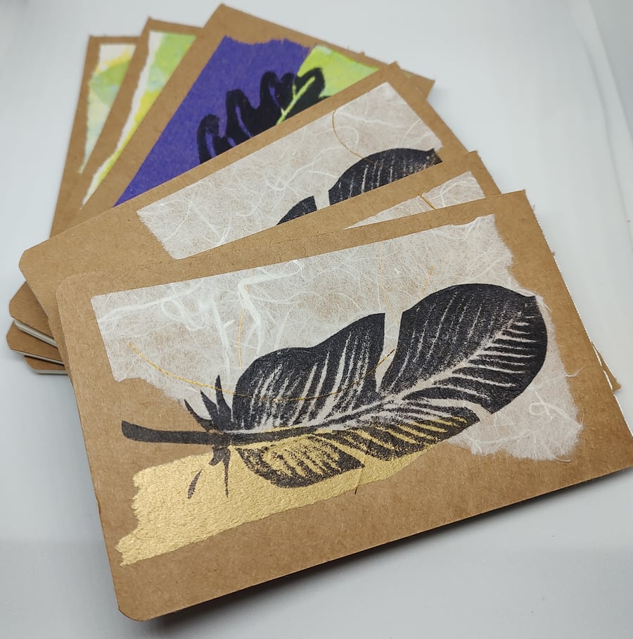 Hand Printed and Collaged Small Sketch Book