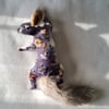 Faux squirrel  grey floral velvet wall mount - Scamper