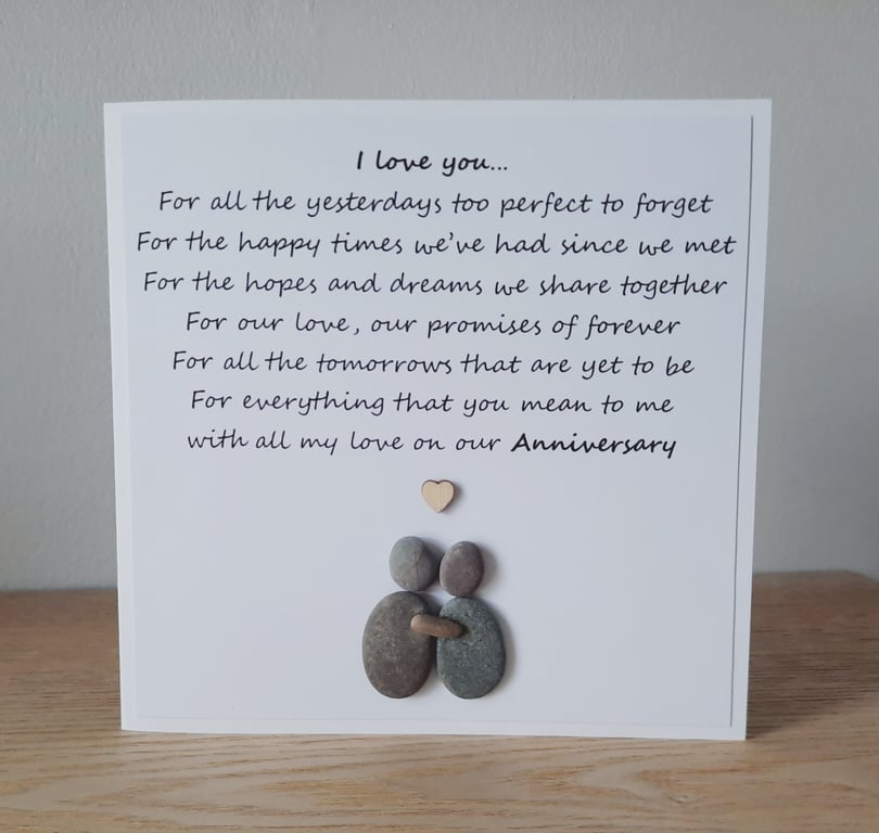 Pebble Art Anniversary Card: Handmade Keepsake