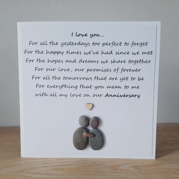 Pebble Art Anniversary Card: Handmade Keepsake