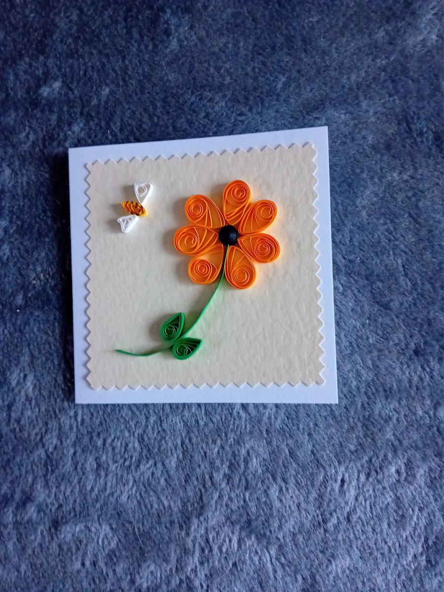 Quilled Bee & Daisy Greetings Card
