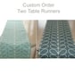 Two Table Runners 120cm x 47cm Duck Egg And Grey