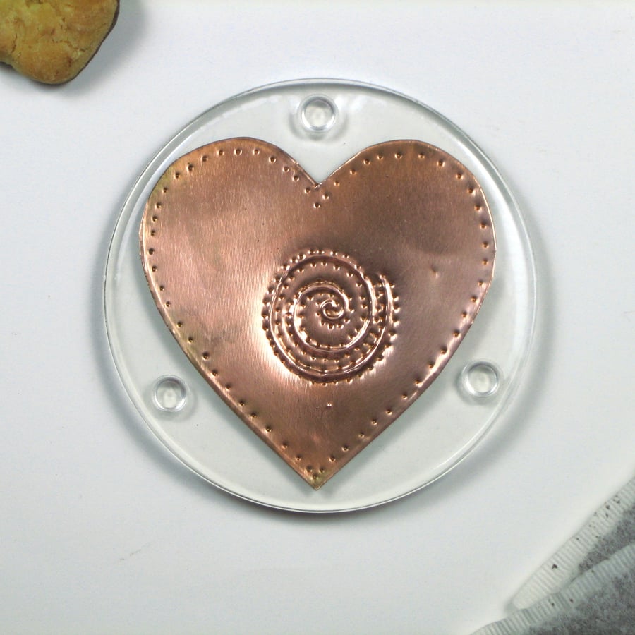 Copper Heart Coaster