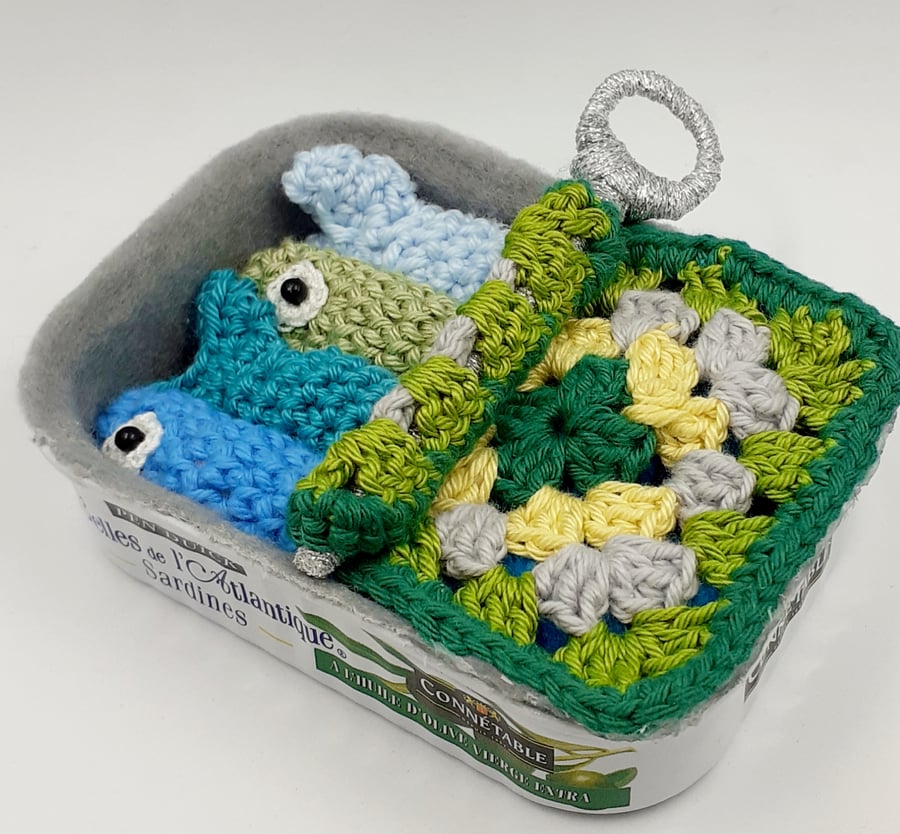 Crochet Sardines in Tin