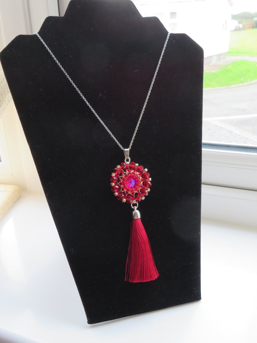 Red Rapture Tassel Pendant