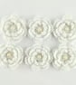 Crochet flowers - 2 layered white glitter flowers with pearl like bead