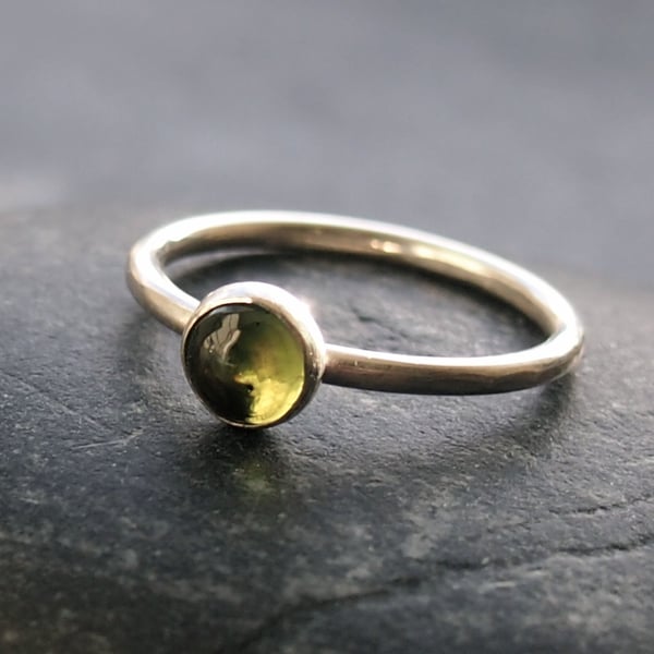 Peridot and Sterling Silver Ring.