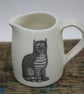 Porcelain jug with two cat images - Image 1