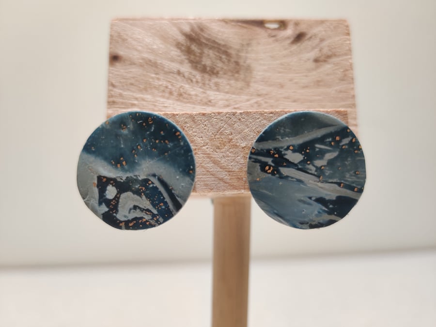Starry night polymer clay  earrings