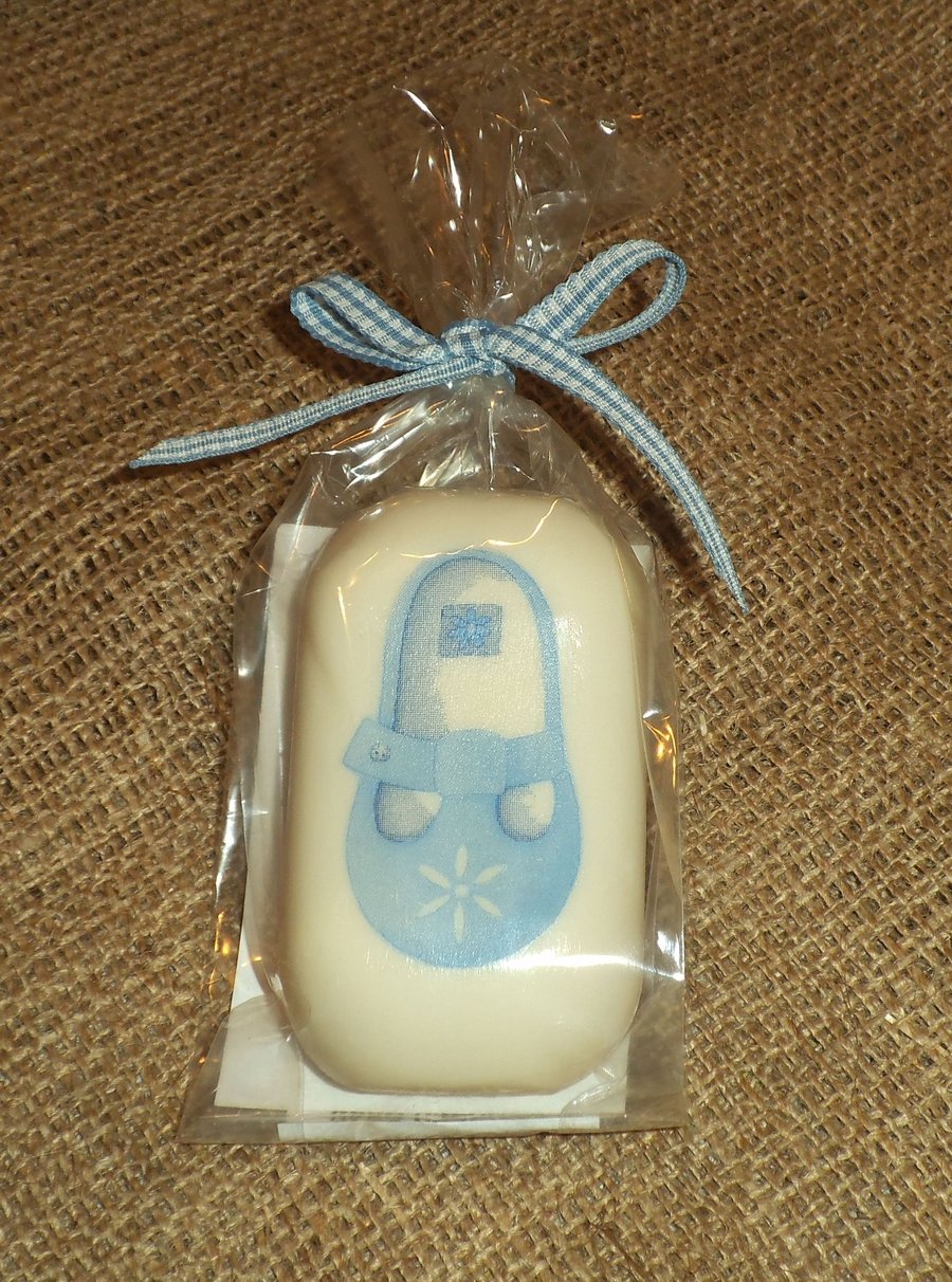 Attractive Unusual Decorated Soap Baby Boy Shoe Shower Gift 