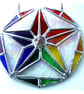 Stained Glass Rainbow Pentagon Star Suncatcher Decagon 005 - Image 5