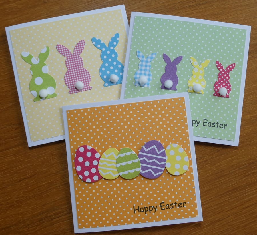 Pack of 3 Bunny and Easter Egg Cards