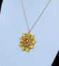Sparkly Yellow and Topaz Coloured Crystal Star Pendant