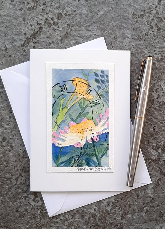 Handpainted Blank Card. Watercolour. OOAK